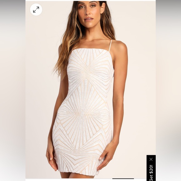 New white and nude sequin bodycon dress - Picture 4 of 6